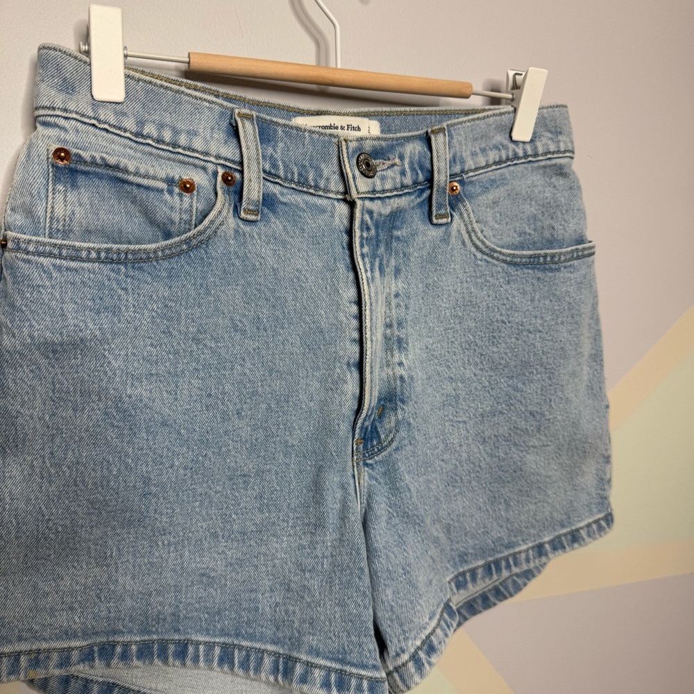 Abercrombie & Fitch Light Blue Jean Shorts - Picture 3 of 9